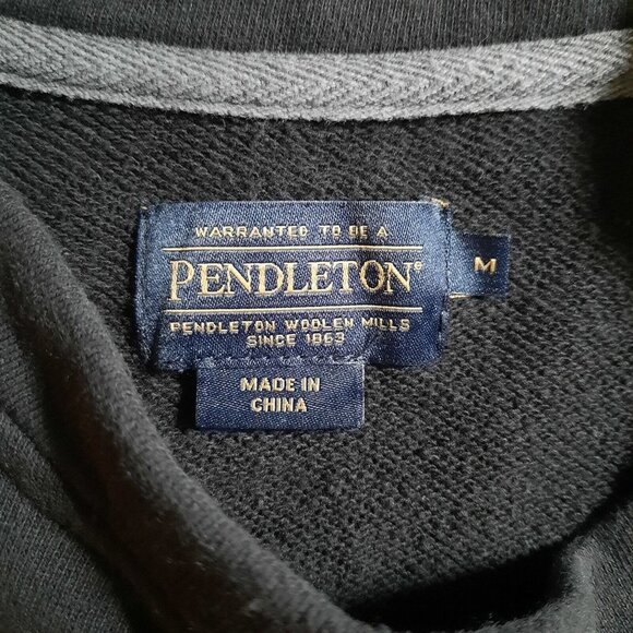 Pendleton Sweater Sweatshirt Mens Medium Black Crewneck Southwest Navajo Aztec - Picture 5 of 7